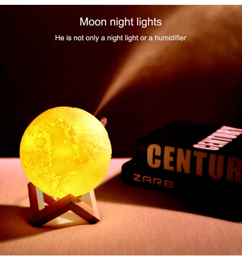 Air Humidifier Purifier Moon Lamp