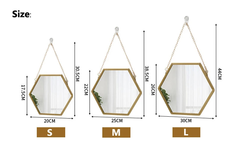 Hexagon Shape Decorative Mirror Wall