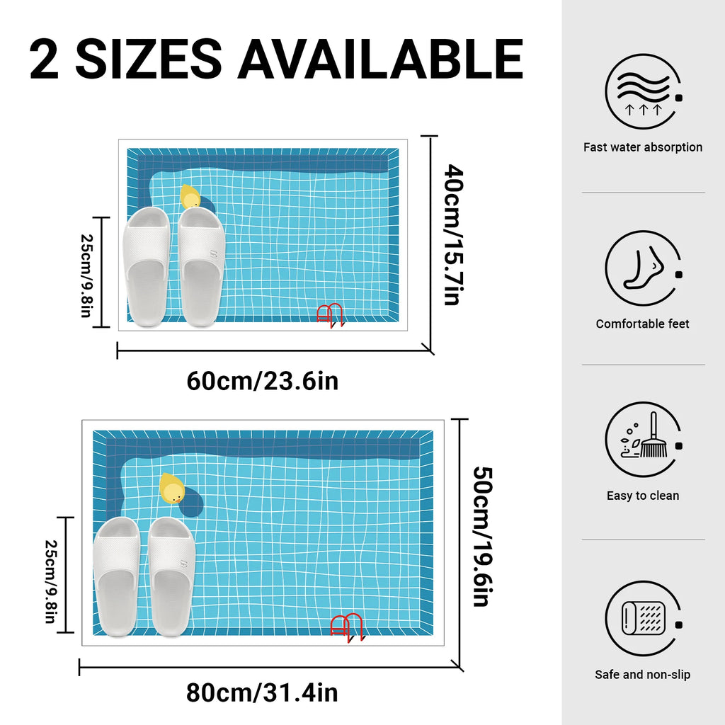 Swimming Pool Print Floor Mat