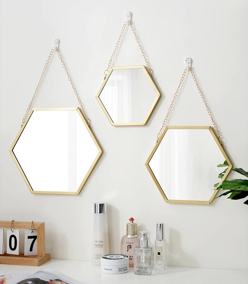 Hexagon Shape Decorative Mirror Wall