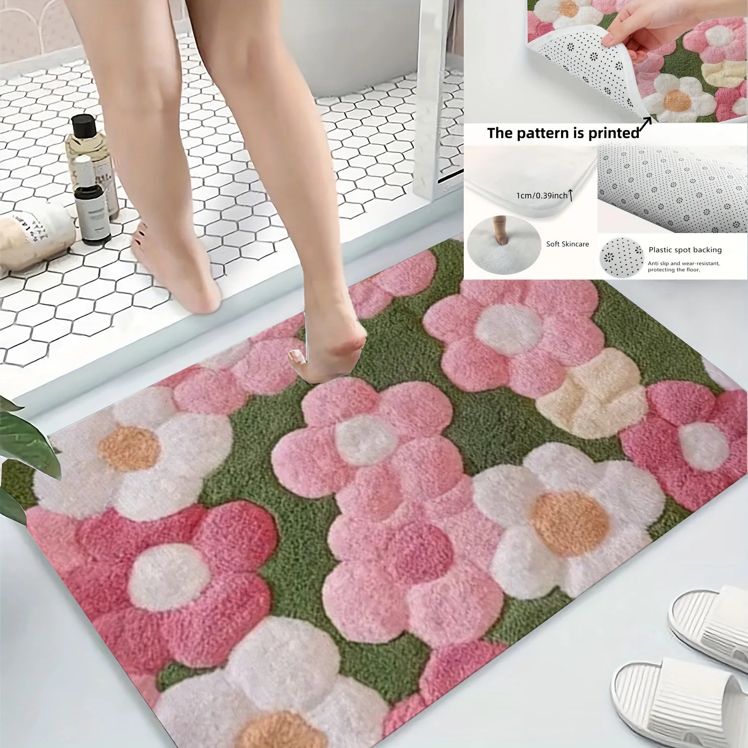 Vibrant Floral Bath Mat