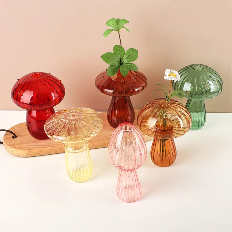 Mushroom Glass Flower Vase