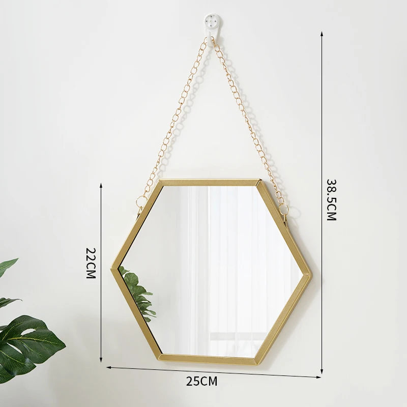 Hexagon Shape Decorative Mirror Wall