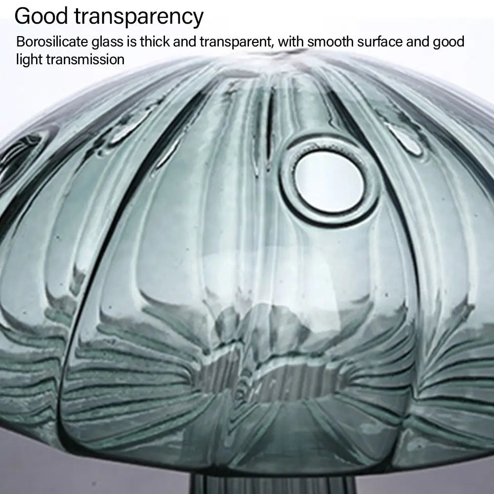 Mushroom Shaped Flower Vase Transparent Glass Vase Plant Hydroponic Aromatherapy Bottle Desktop Decoration Ornament