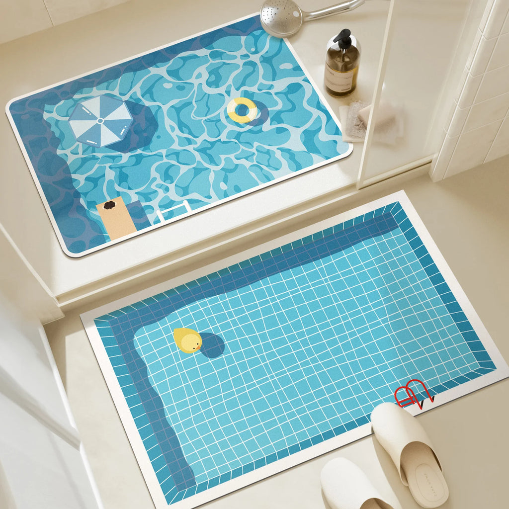 Swimming Pool Print Floor Mat