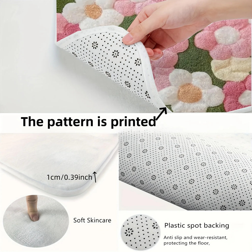 Vibrant Floral Bath Mat