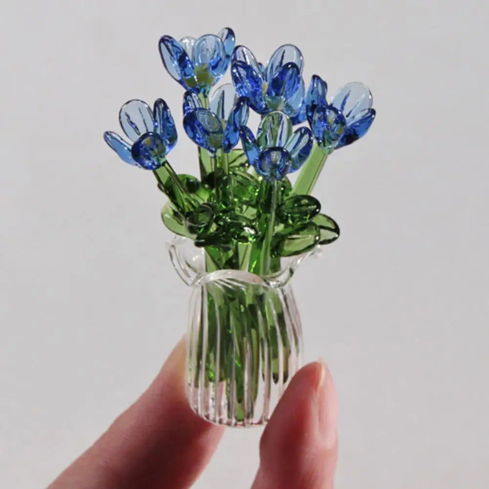Glass Flower Bouquet with Vase