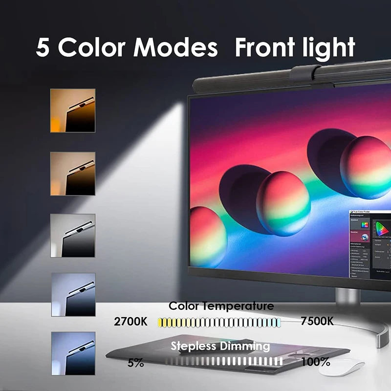 RGB Light LED Monitor Light Bar Computer Screen Hanging Lights Atmosphere Table Lamp Reading Night Lights Gaming Dimming Lights