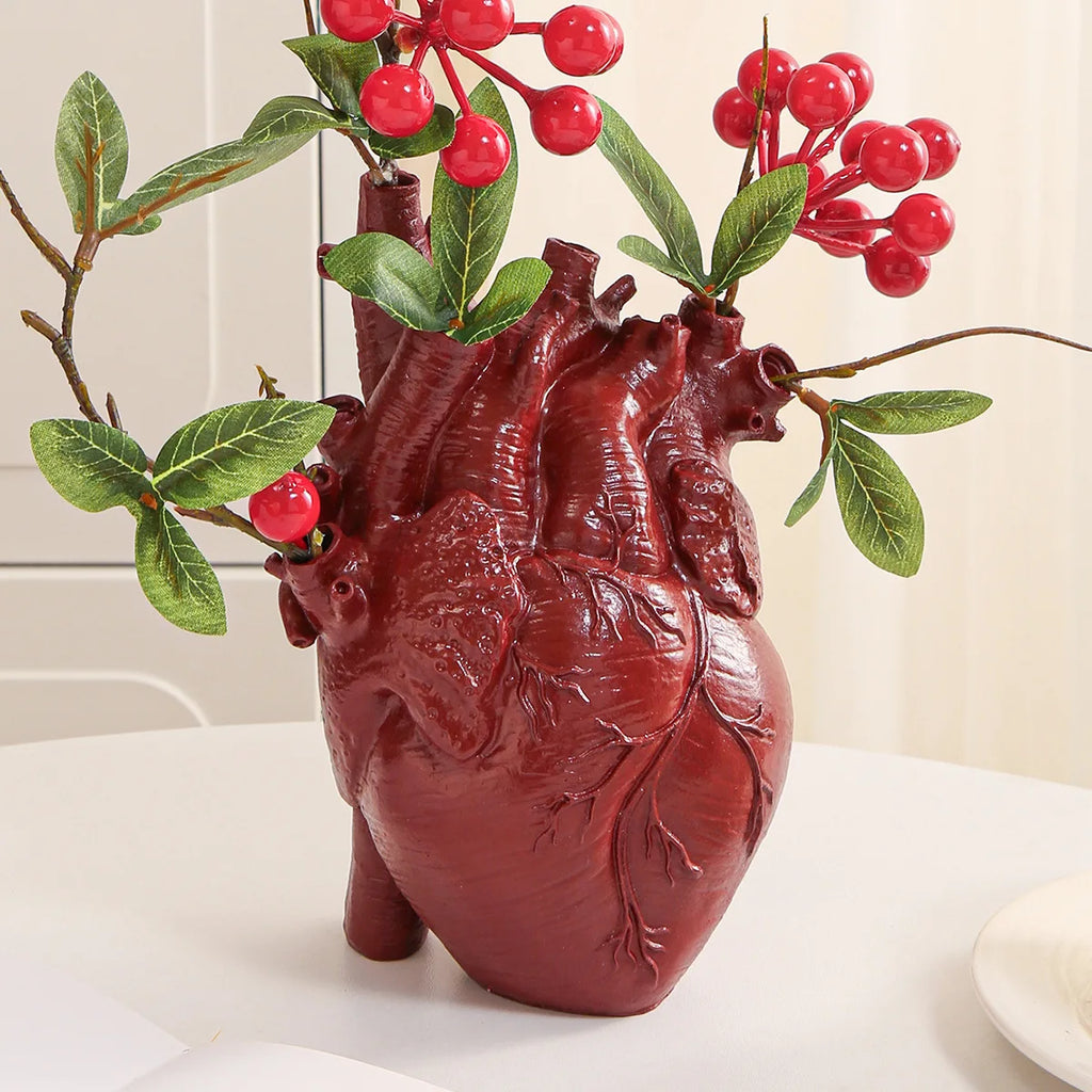 red resin handicraft vase