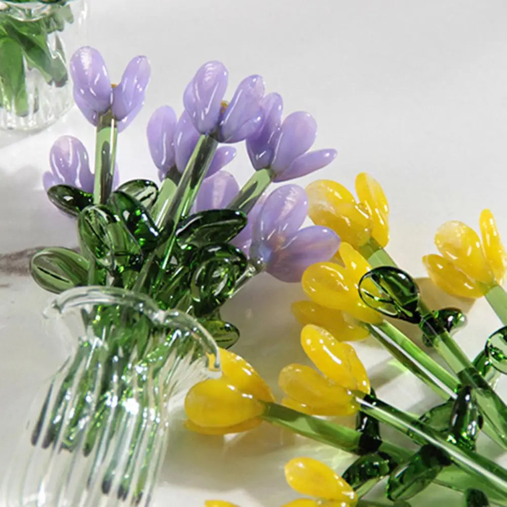 Glass Flower Bouquet with Vase