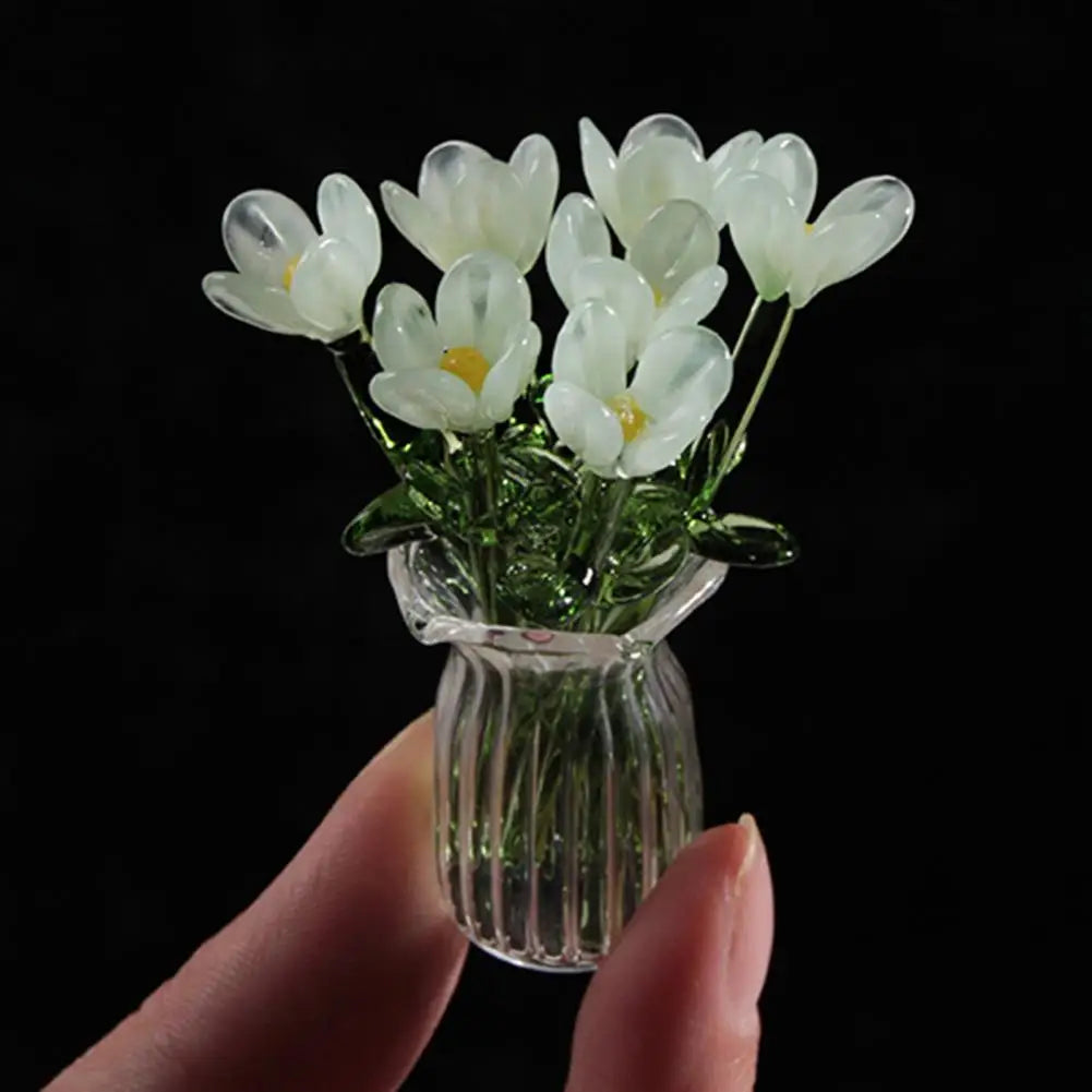 Glass Flower Bouquet with Vase