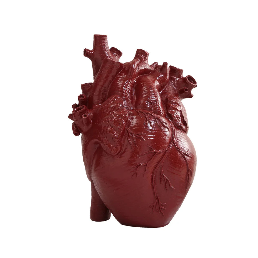 red resin handicraft vase
