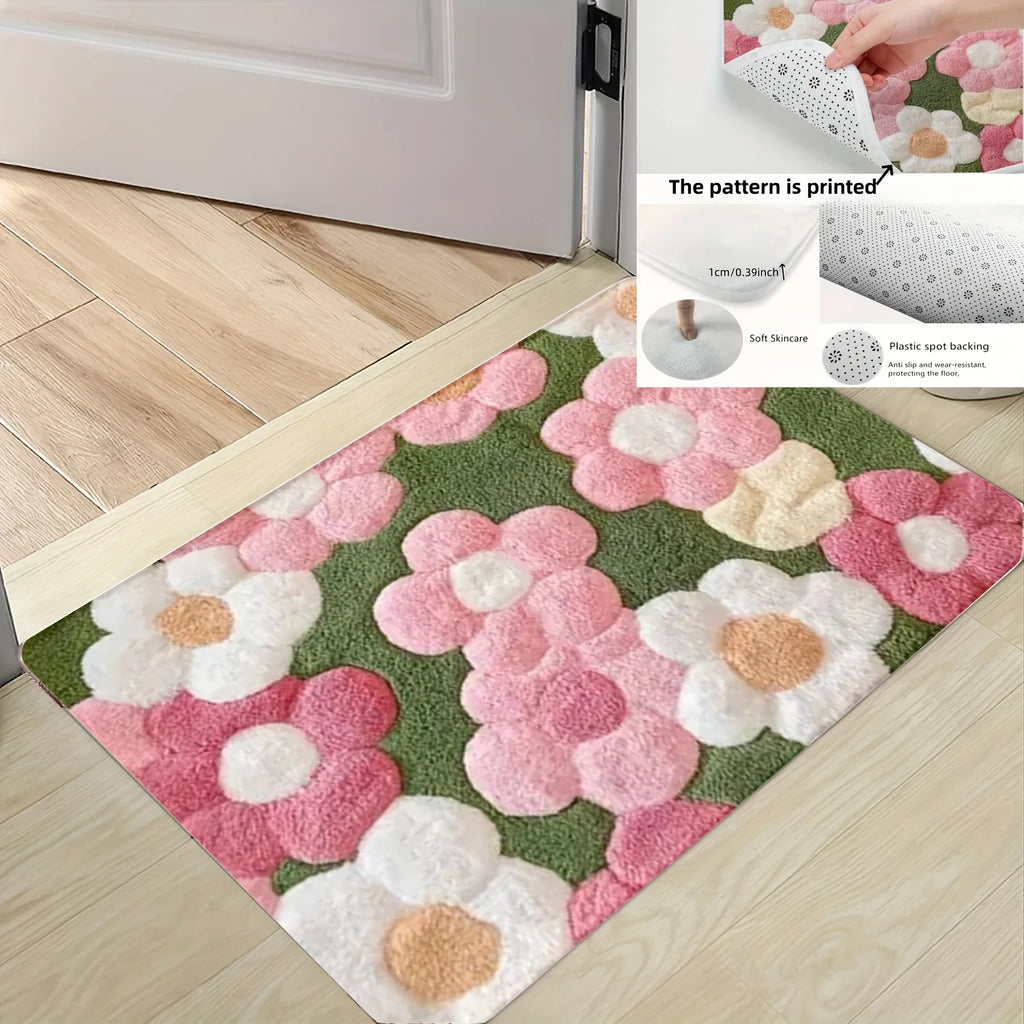 Vibrant Floral Bath Mat