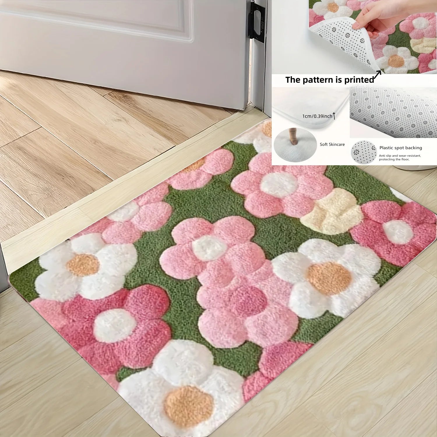 Vibrant Floral Bath Mat