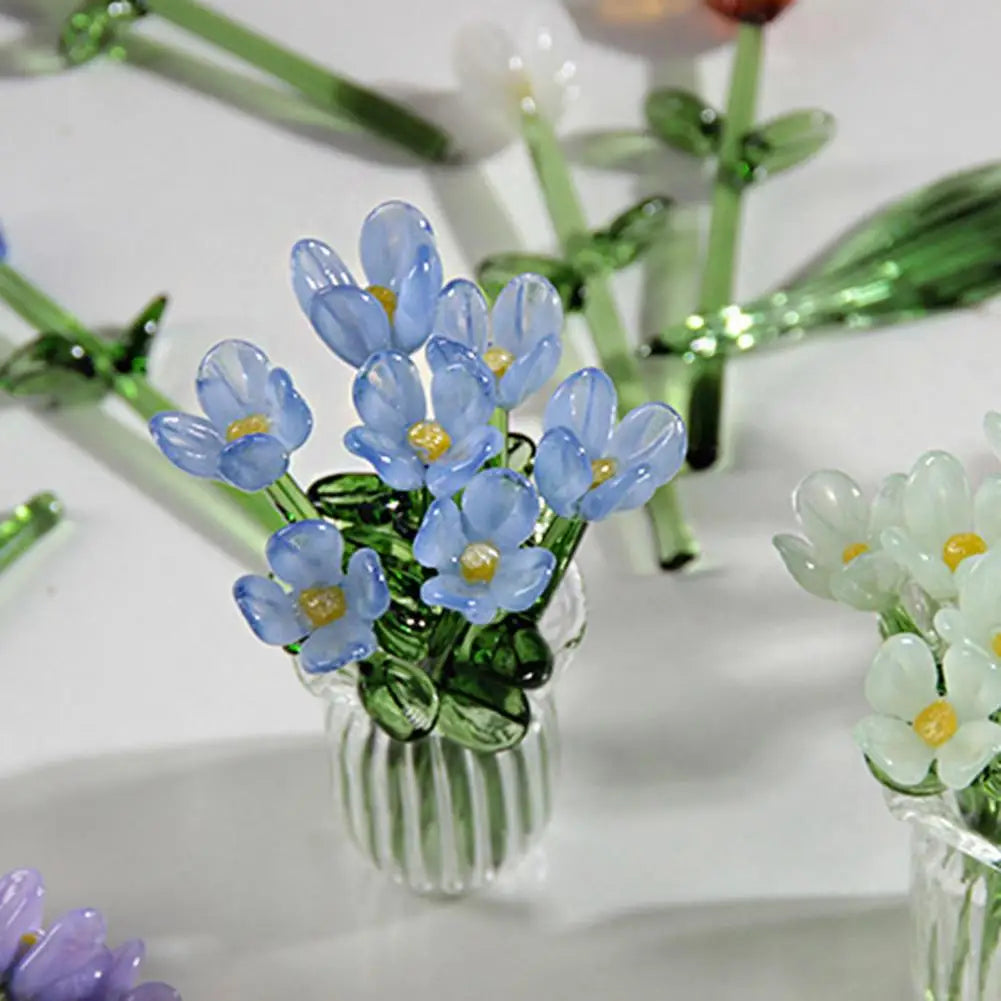 Glass Flower Bouquet with Vase