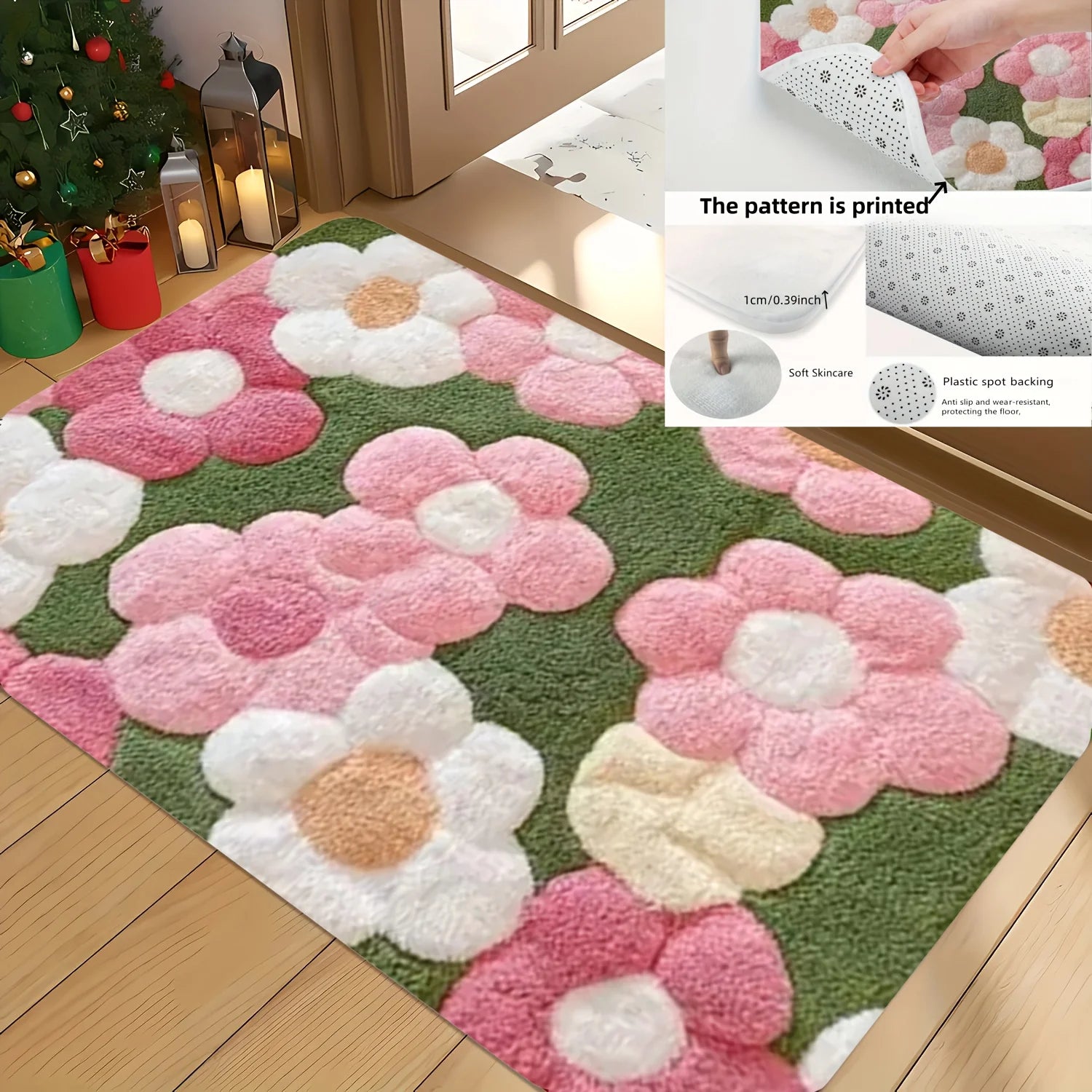 Vibrant Floral Bath Mat