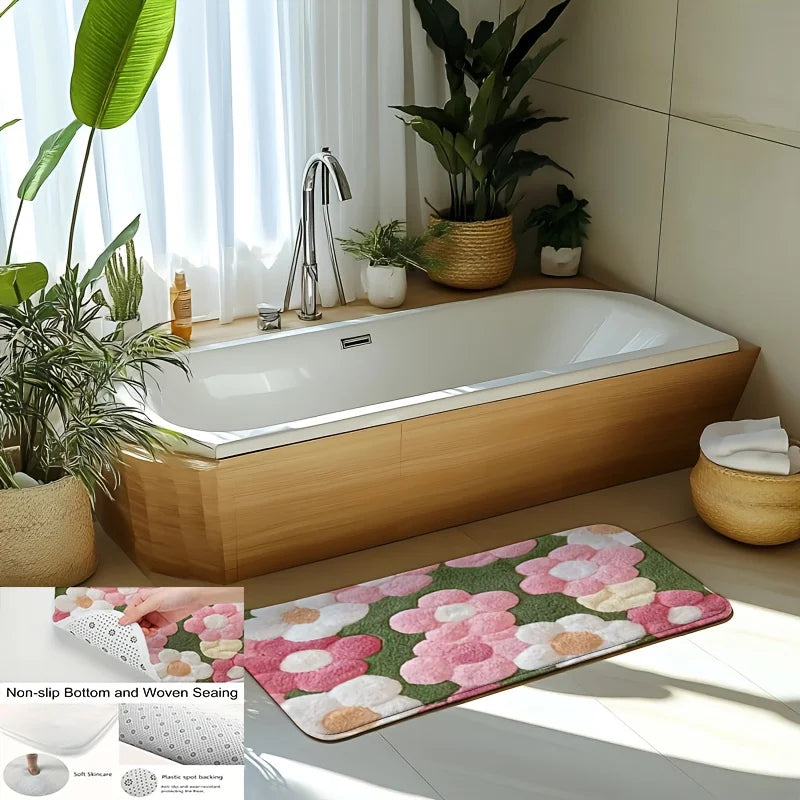 Vibrant Floral Bath Mat