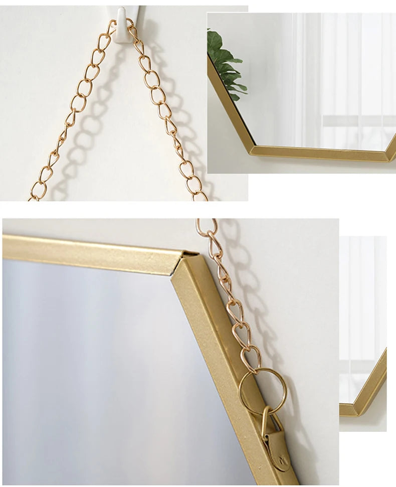 Hexagon Shape Decorative Mirror Wall